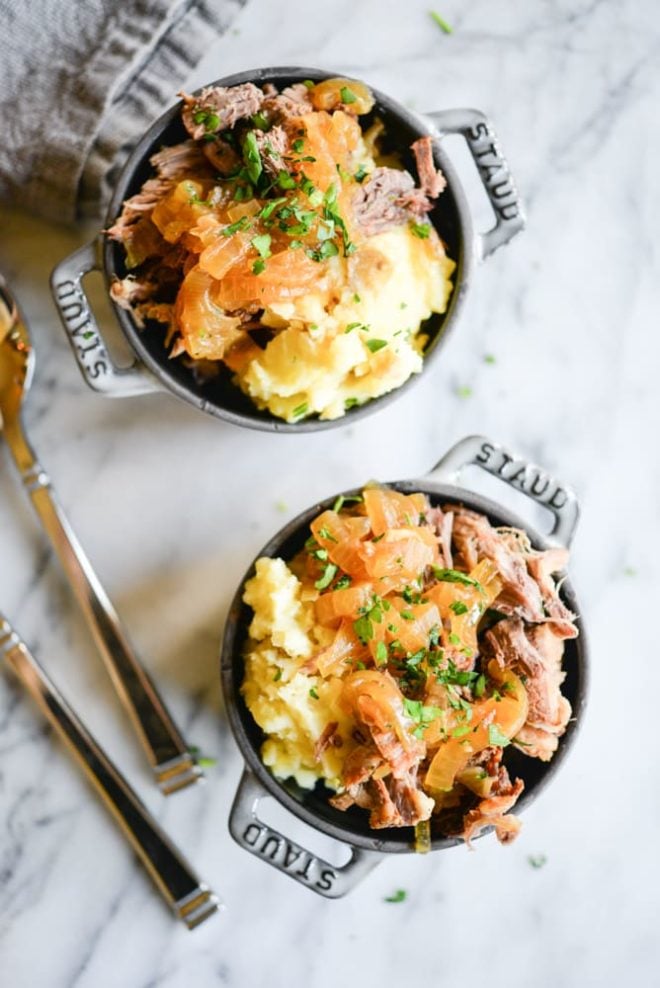 Instant Pot French Onion Pot Roast with Mashed Potatoes