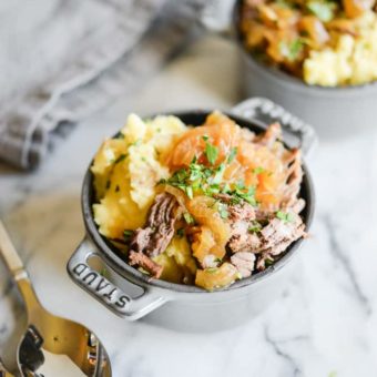 Instant Pot French Onion Pot Roast with Mashed Potatoes