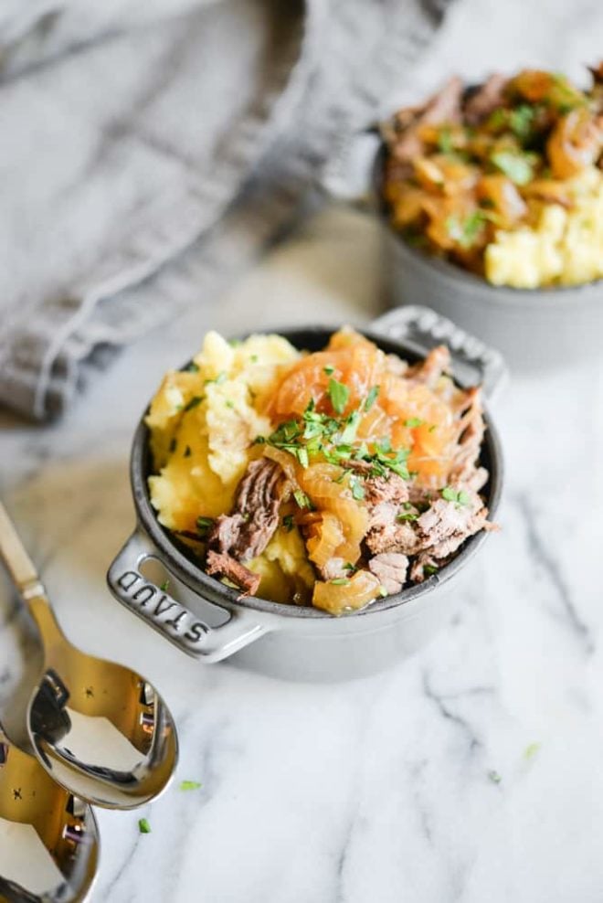 Instant Pot French Onion Pot Roast with Mashed Potatoes