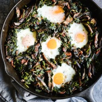 Portabella and Spinach Breakfast Hash