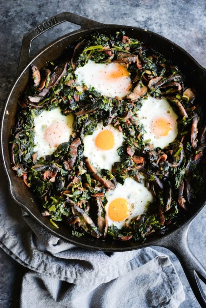 Portabella and Spinach Breakfast Hash