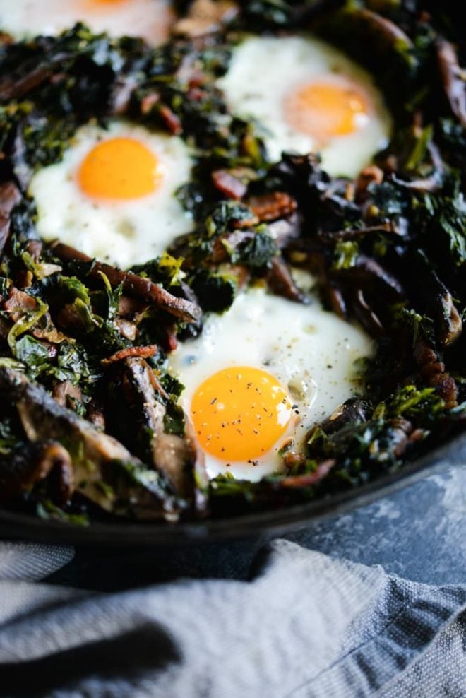 Portabella and Spinach Breakfast Hash