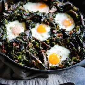 Portabella and Spinach Breakfast Hash