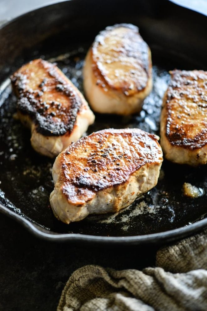 Juicy Pan Seared Pork Chops (with Easy Brine!)- Fed & Fit