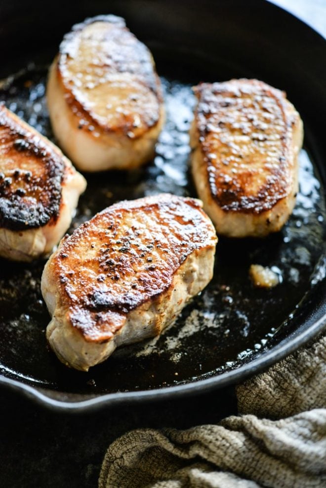 Juicy Pan Seared Pork Chops (with Easy Brine!)- Fed & Fit