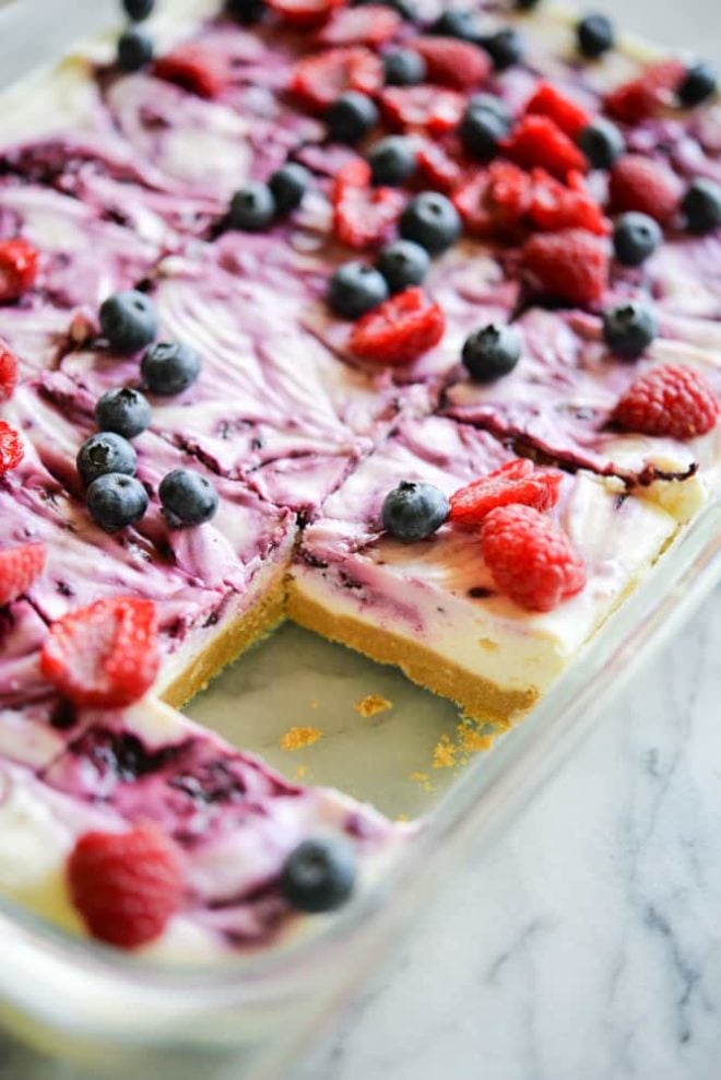 No-Bake Berry Cheesecake Bars