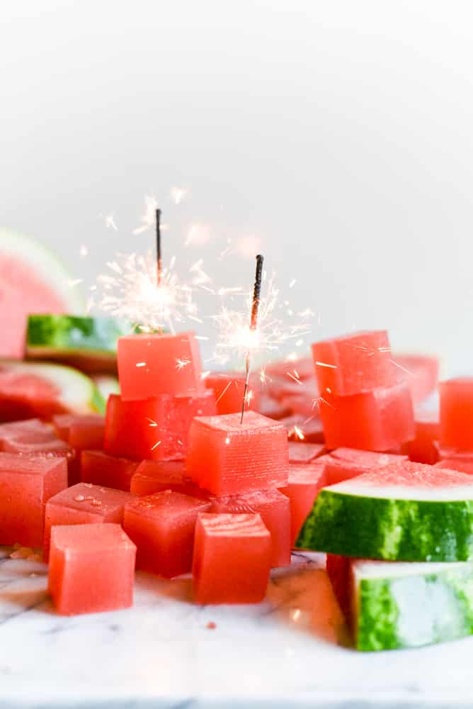 Sparkling Watermelon Jello Shots (With Fresh Watermelon!) - Fed & Fit