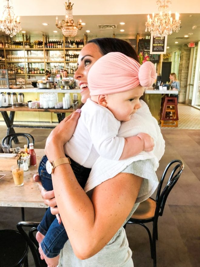 woman holding a baby in Houston