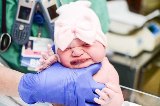 newborn baby with hat