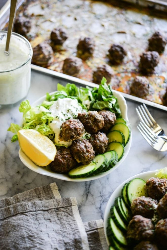 greek meatballs with tzatziki