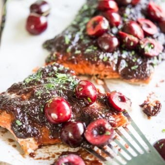 Salmon with Sweet Cherry BBQ Sauce