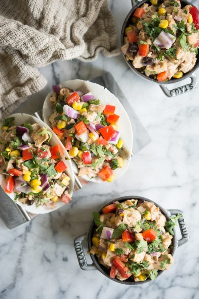 Southwestern Chicken Salad with Jicama Tortillas