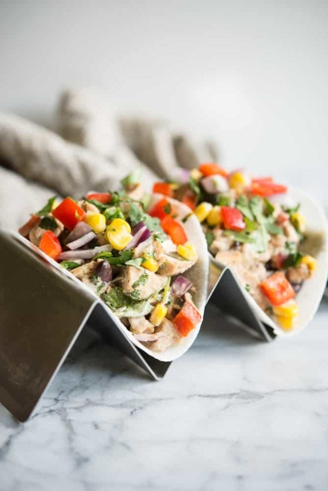 Southwestern Chicken Salad with Jicama Tortillas