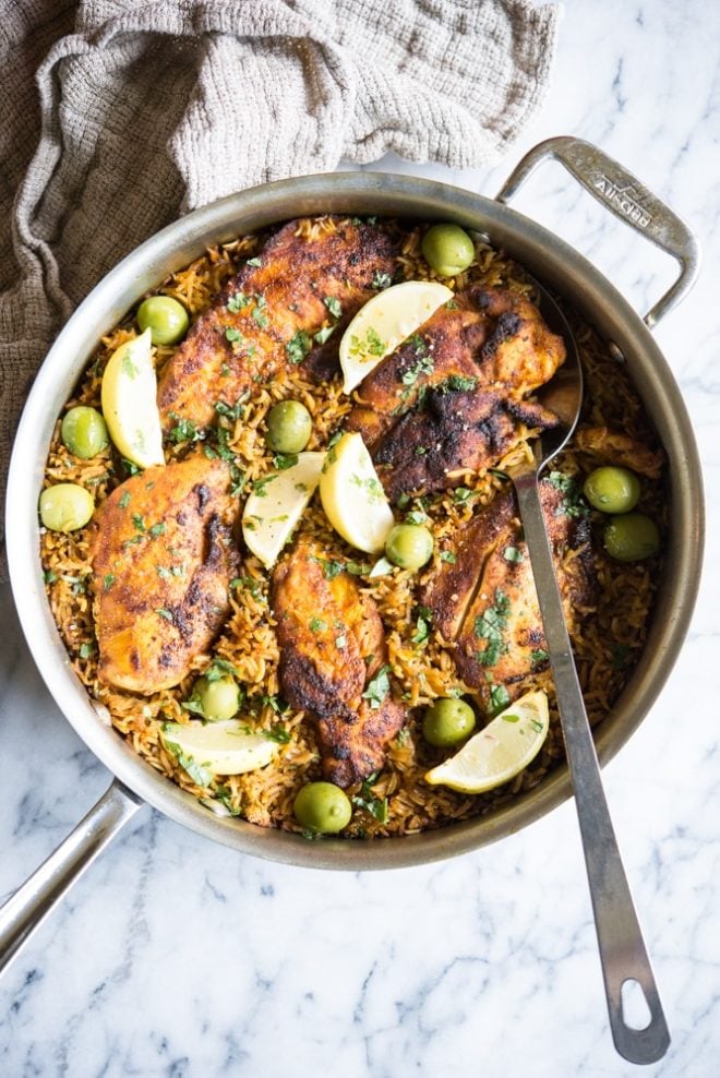 moroccan chicken and rice skillet