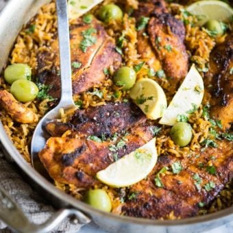 moroccan chicken and rice skillet