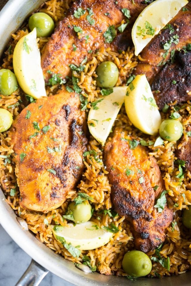 moroccan chicken and rice skillet