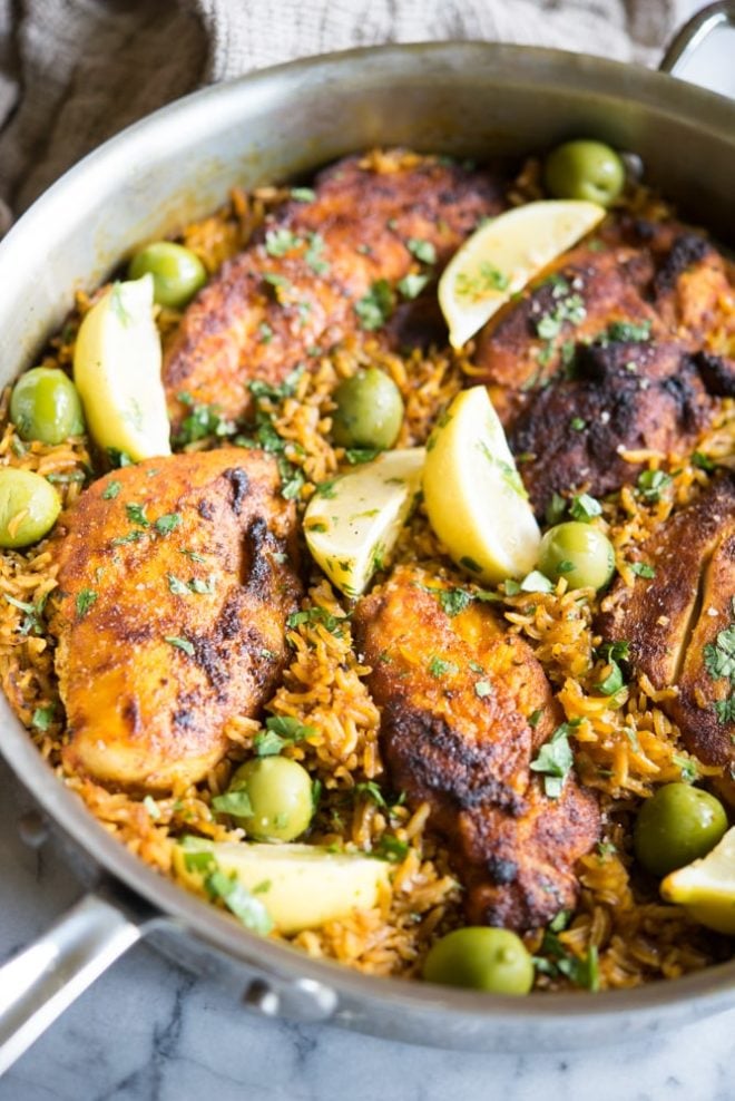 Moroccan-Inspired Chicken & Rice Skillet Recipe - Fed + Fit