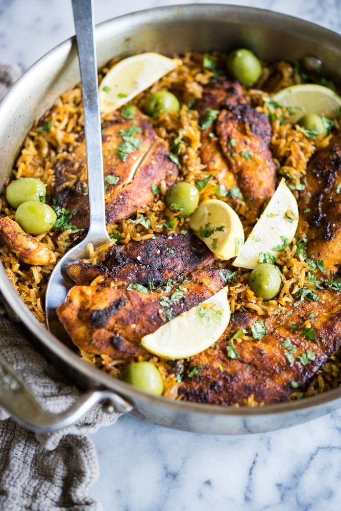 moroccan chicken and rice skillet