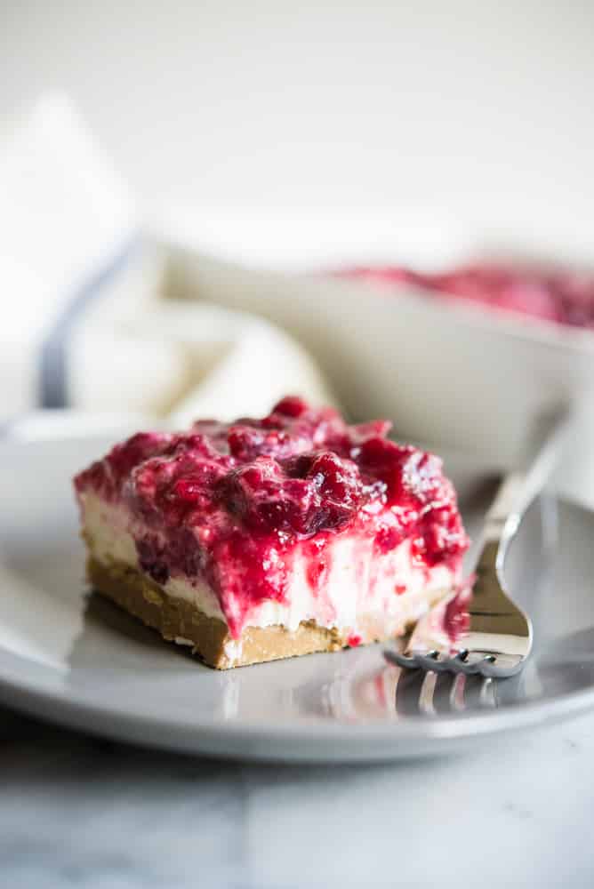 No-Bake Cranberry Cheesecake Bars - Fed & Fit