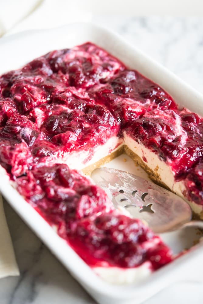 No-Bake Cranberry Cheesecake Bars 