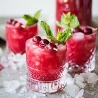 glasses of Cranberry Agua Fresca
