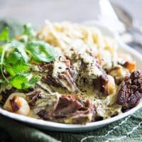 Pot Roast Pasta with Green Magic Sauce