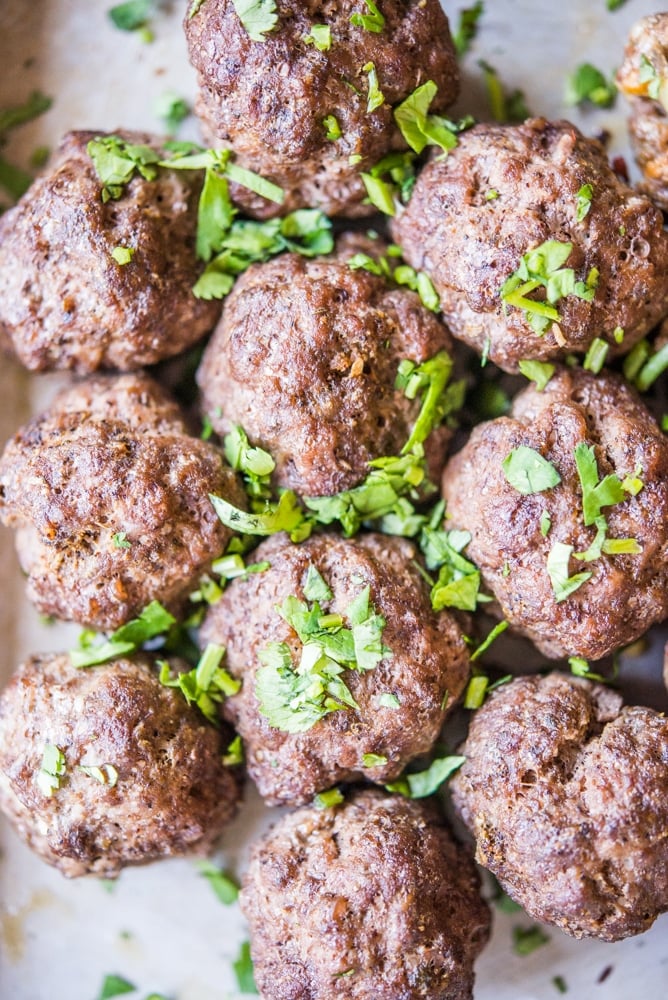 tex mex baked meatballs with cilantro