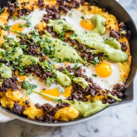 Mexican Breakfast Skillet with Chorizo and Grits
