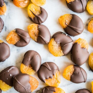 chocolate dipped apricot bites