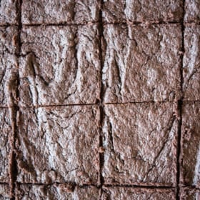 flourless dark chocolate brownies cut into squares
