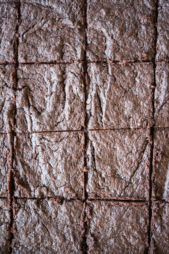 flourless dark chocolate brownies cut into squares