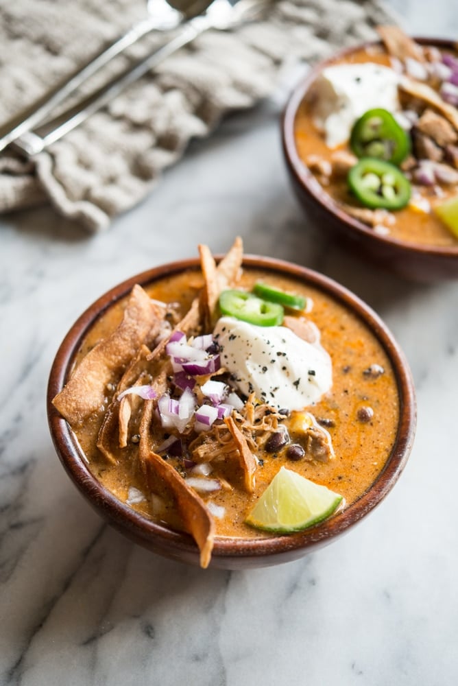 Instant Pot Creamy Chicken Enchilada Soup