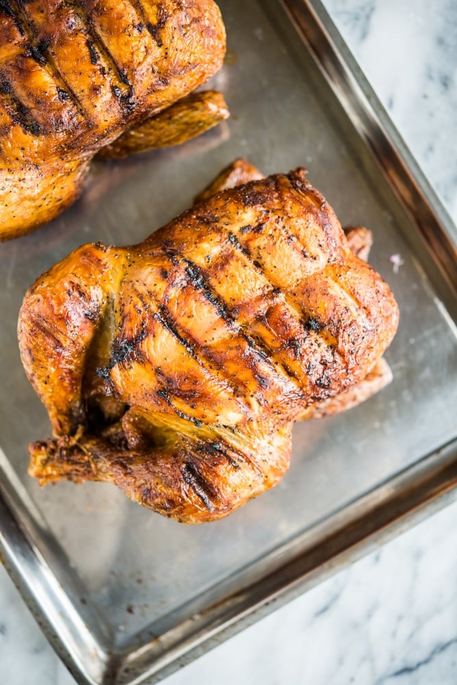 rotisserie chicken on a sheet pan