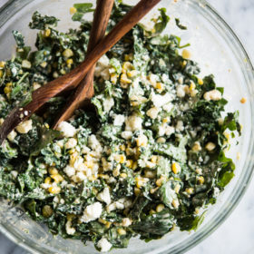 Mexican Street Corn and Kale Slaw