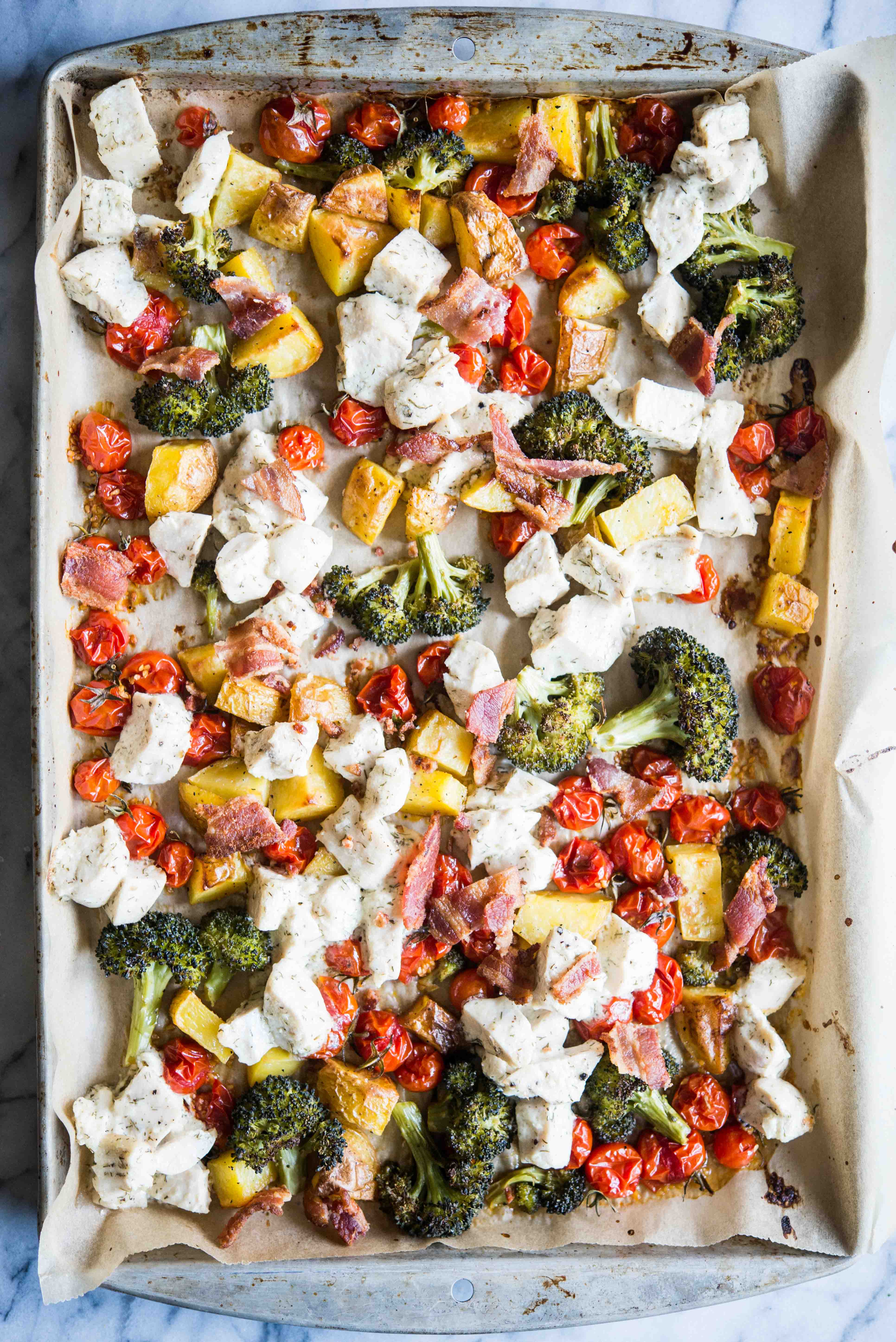 chicken bacon ranch sheet pan dinner