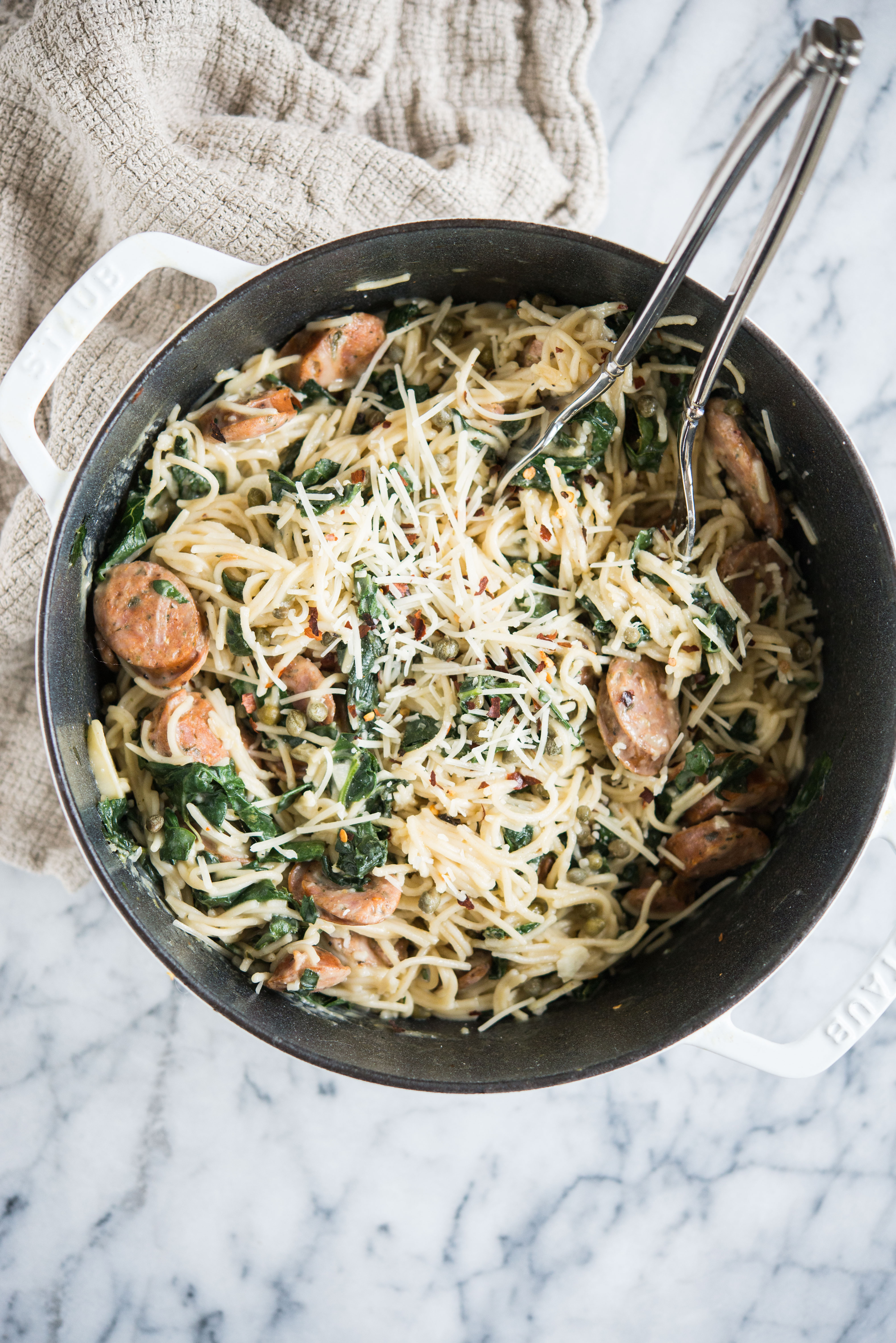 One Pot Pasta Italian Sausage Kale Recipe Fed Fit