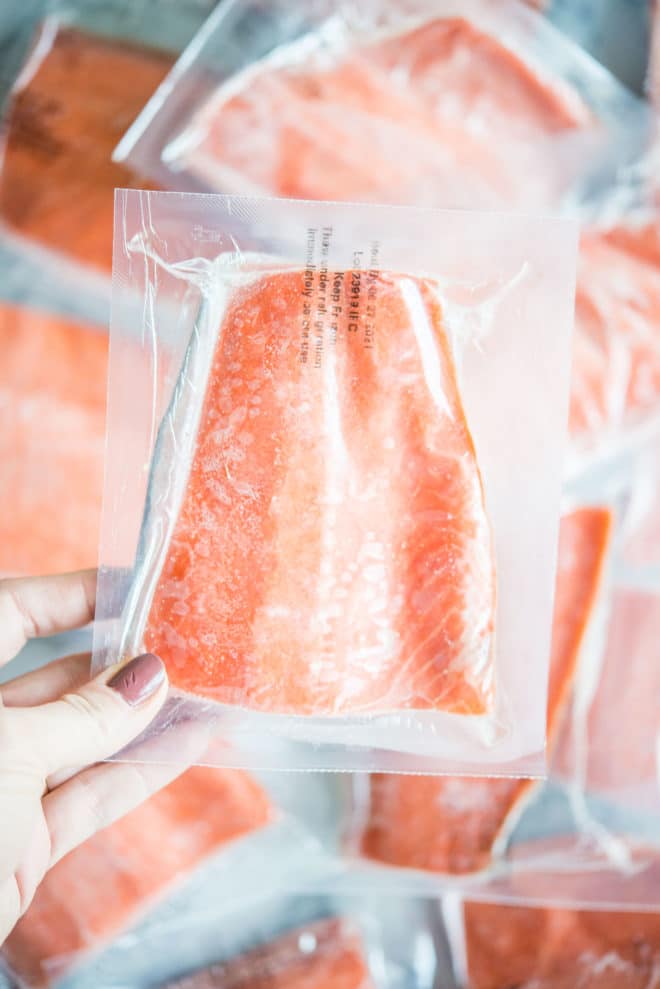 frozen wild salmon filet