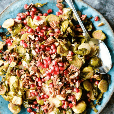 roasted brussels sprouts and pomegranate slaw