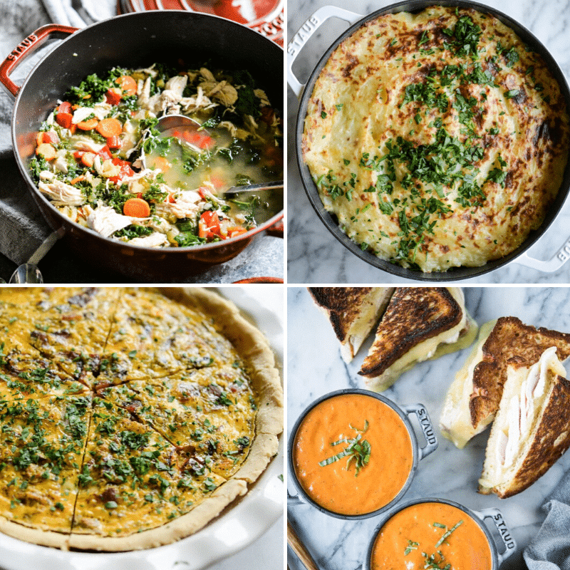grid of 4 thanksgiving leftover recipes