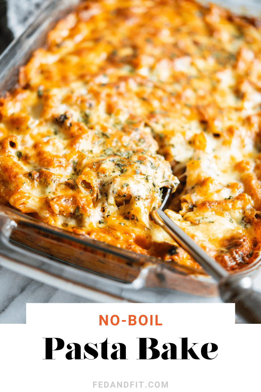 No Boil Pasta Bake with Sausage & Spinach - Fed + Fit