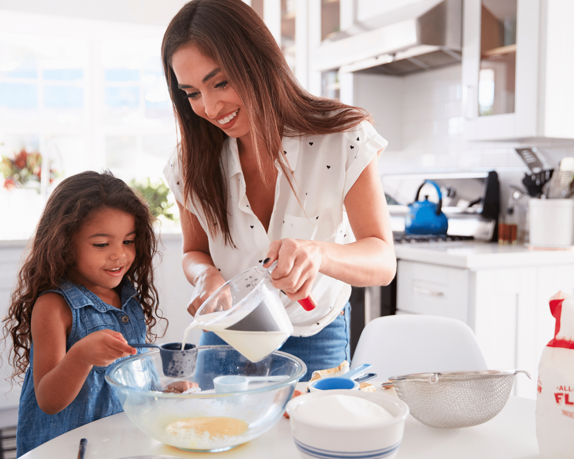 activities for adults and kids - mom and daughter baking