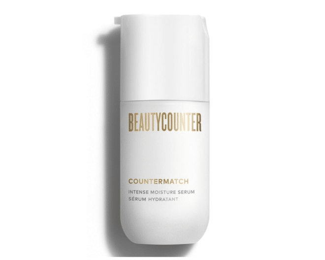 beautycounter countermatch intense moisture serum in a white bottle