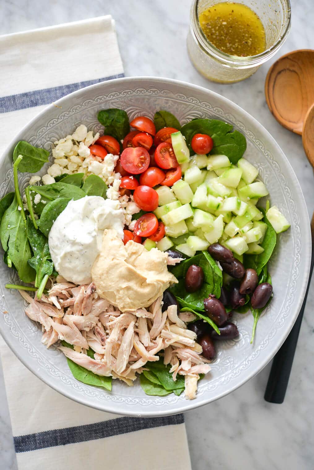 Creamy Greek Chicken Salad in a Jar - Healthy Meal Prep Recipe