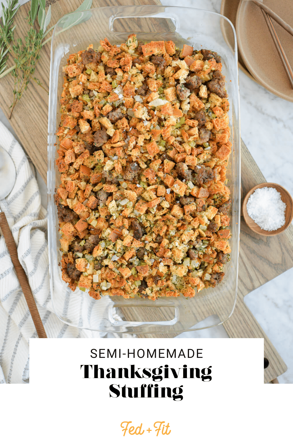 Semi-Homemade Box Stuffing Recipe - Fed & Fit