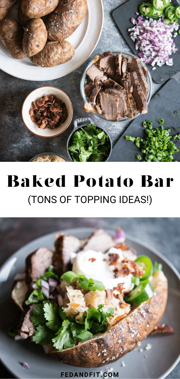 Easy Baked Potato Bar Tons Of Topping Ideas Fed Fit   Baked Potato Bar 