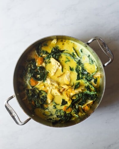 a large pot of healing turmeric chicken soup