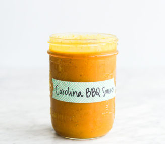 a labeled jar of carolina BBQ sauce