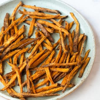 a plate of sweet potato fries