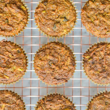 morning glory muffins on a cooling rack