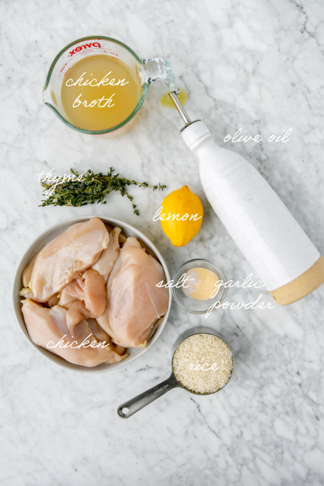 Ingredients for Lemon Chicken Skillet meal
